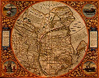 Antique Map photograph - China Regnum, 1593