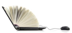 Laptop as a Book connected to a computer mouse
