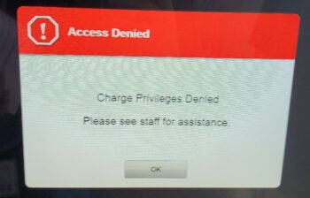 Message for outstanding charges