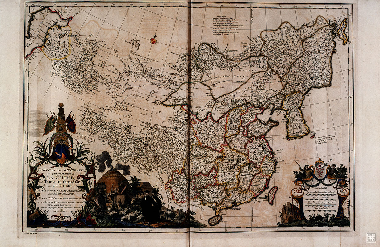 <i>Carte la plus generale et qui comprend La Chine, la Tartarie Chinoise et le Thibet</i><br>[The most general map and which includes China, the Tartary Chinese, and Tibet]