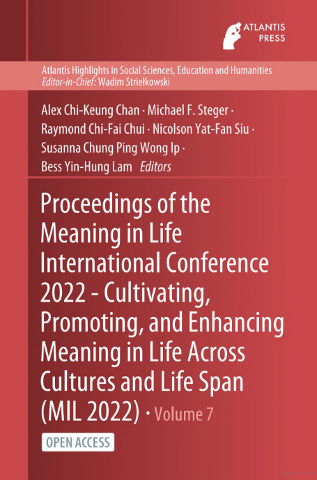 Meaning in life conference proceeding book cover
