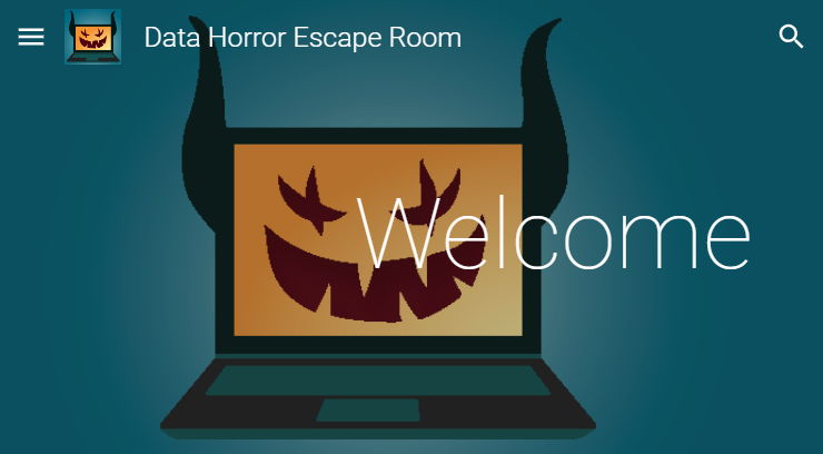 Data Horror Escape Room Landing image