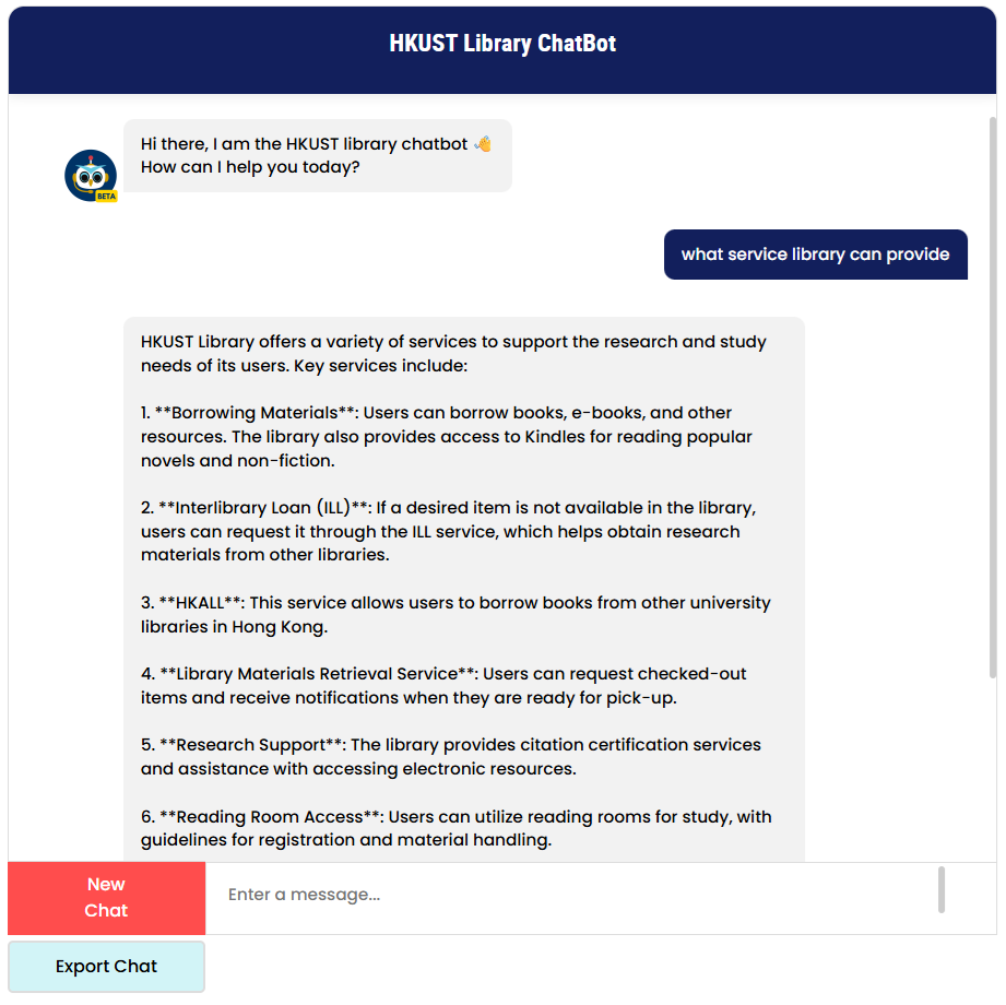 Screenshot of project interface