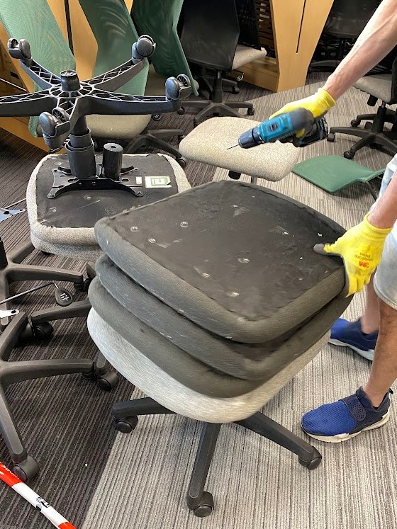 task chairs reassembled