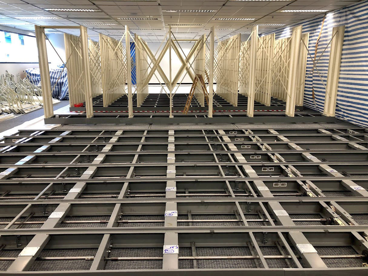 Pre-owned compact shelving installed in LG3