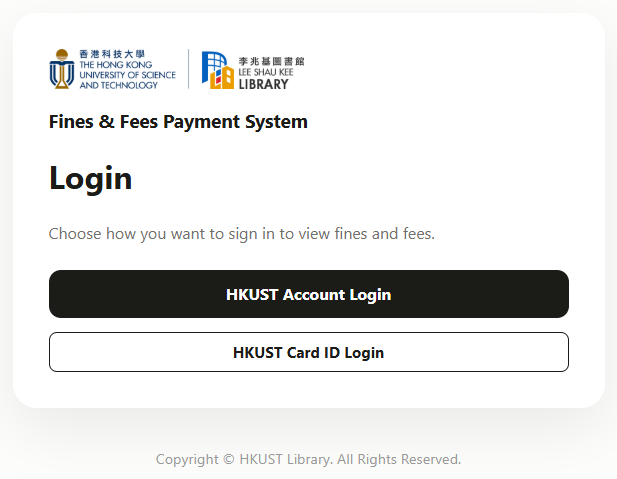 1 - Login to Fines & Fees Payment System