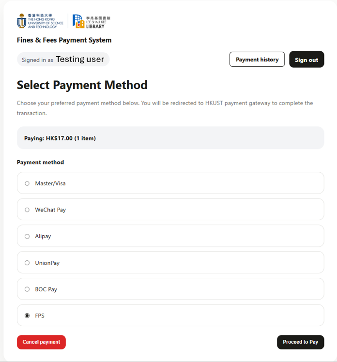 4 - Select payment method