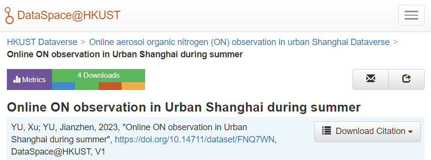 DataSpace@HKUST citation record