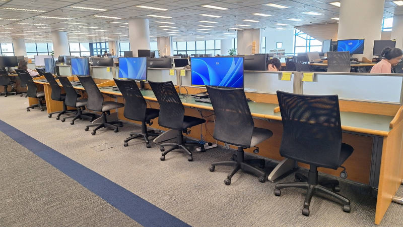 New wide curved monitors in the Information Commons