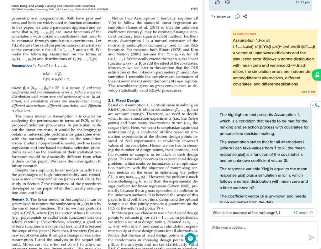Scispace Copilot explaining concepts