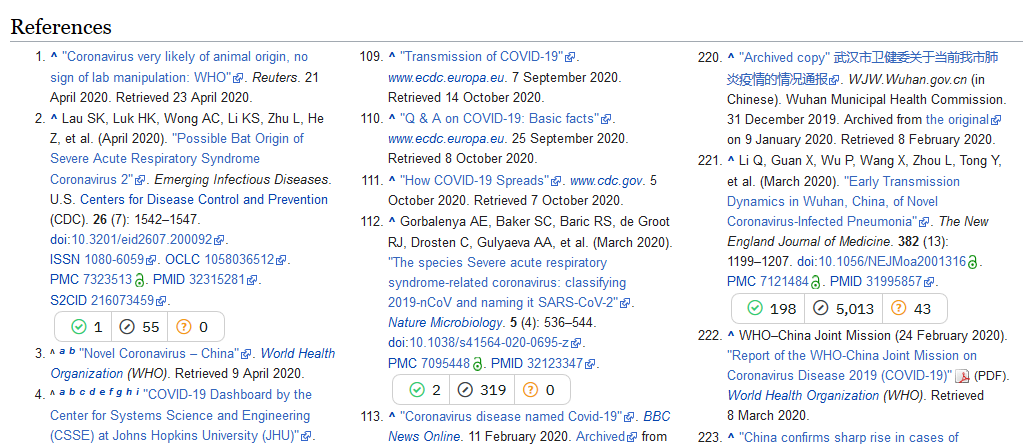 scite data in Wikipedia