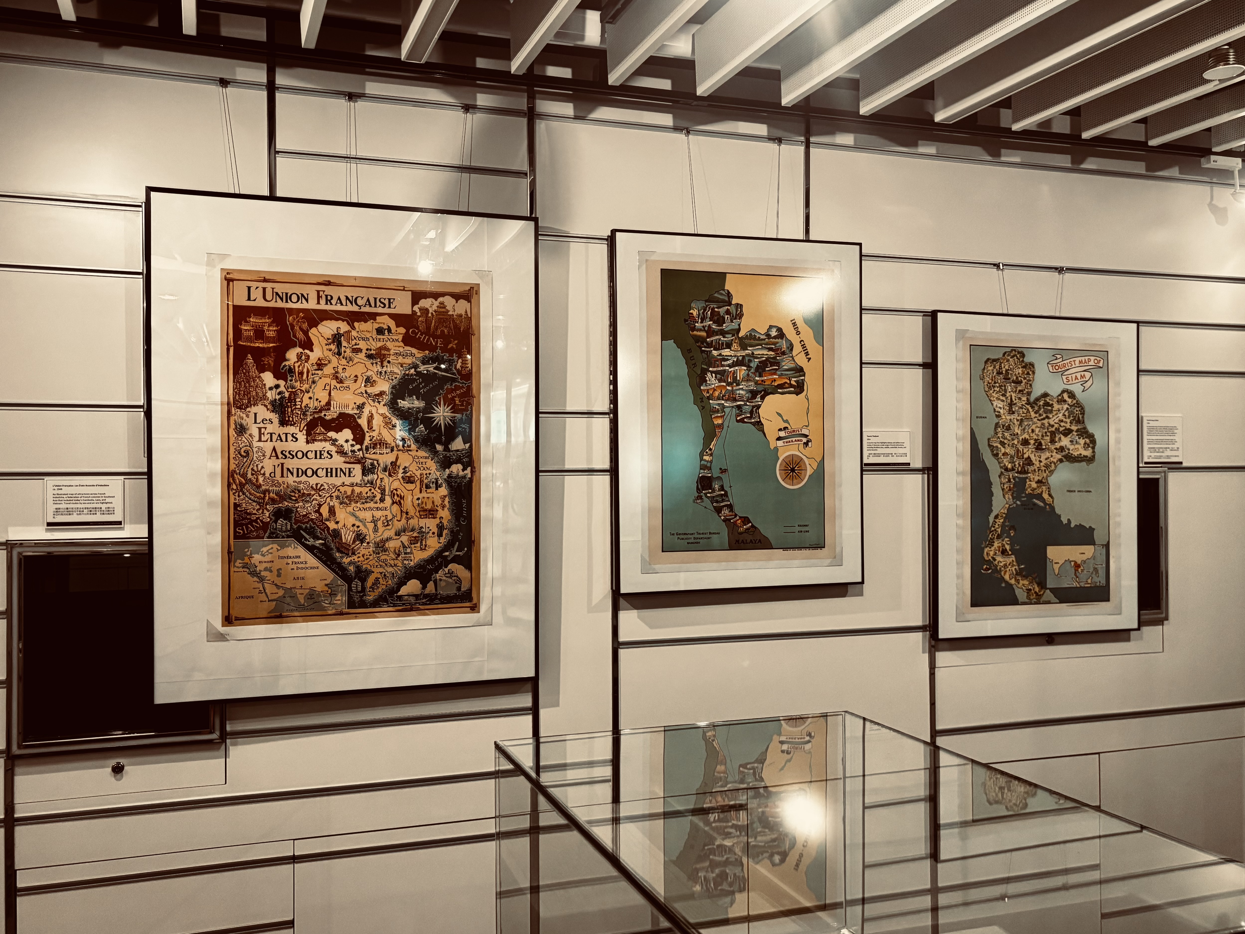 Travel posters on display in the exhibition