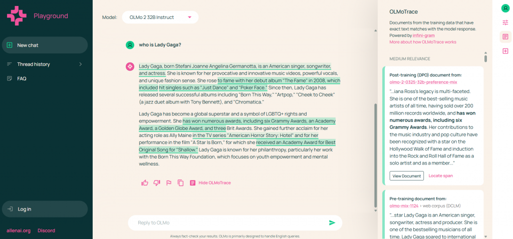 Who Is Lady Gaga Text Spans Highlighted