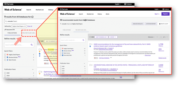 You May Also Like in Web of Science