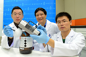 Professor Benzhong TANG (middle) and his research team