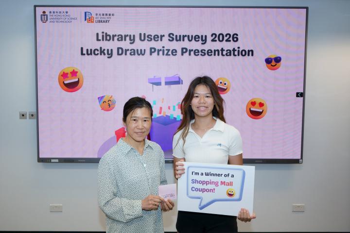 Prize winner for HKD 500 Shopping Mall Gift Card