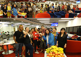 Photos of students and staff at Snack Breaks in the LC Refreshment Zone