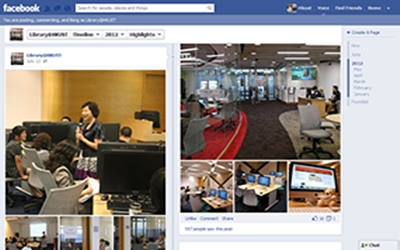 screen capture of Library Facebook page