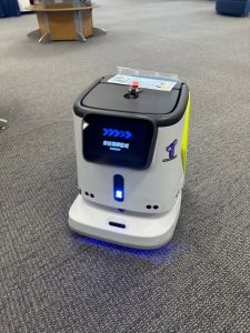 Dustin the cleaning robot moving through Library G/F