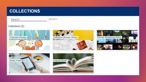 screen capture of the new book collections online display