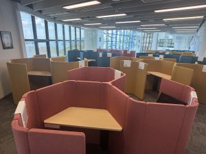new hexagon carrels in the Learning Commons